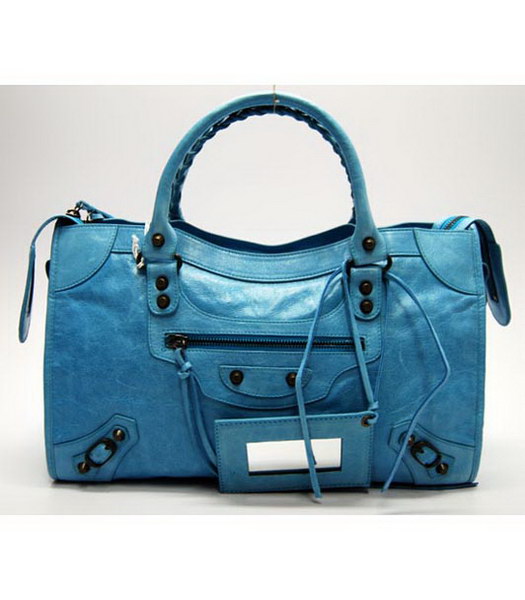 Balenciaga City Bag in pelle Blue Sky